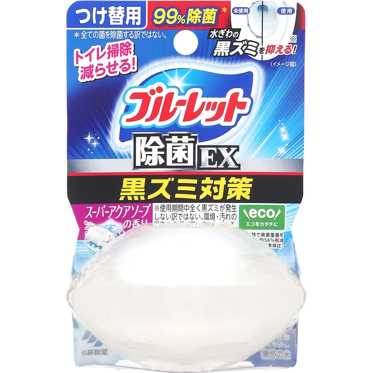 小林製薬 液体ブルーレットおくだけ 除菌EX スーパーアクアソープ つけかえ用 (67mL) 付け替え用 水洗トイレ用 芳香洗浄剤