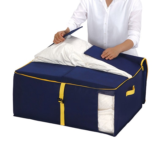 東和産業 コンパクト優収納アルファ M ネイビー (1個) ふとん 収納袋 TOWA