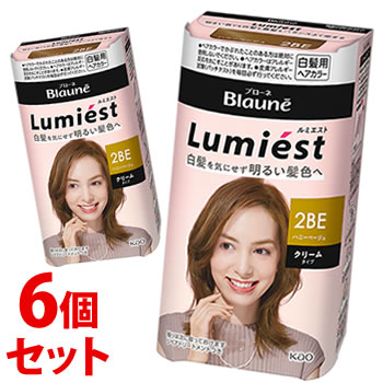 《セット販売》　花王 ブローネ ルミエスト ヘアカラー 2BE ハニーベージュ (1セット)×6個セット クリームタイプ 白髪用ヘアカラー 白髪染め　【医薬部外品】