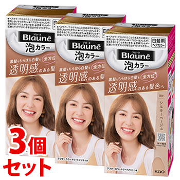 《セット販売》　花王 ブローネ 泡カラー 0N シルキーベージュ (1セット)×3個セット 白髪用ヘアカラー 白髪染め　【医薬部外品】