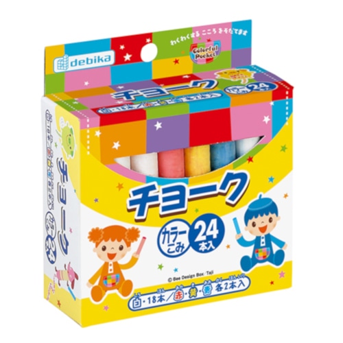 デビカ チョーク 063503 (24本入) カラーこみ 子供 おもちゃ 玩具 おえかき