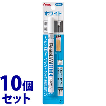 《セット販売》 ぺんてる ホワイト 油性マーカー 極細 X100W-SD (1本)×10個セット 白 油性ペン