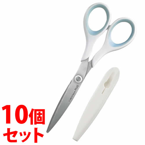 《セット販売》 プラス フィットカットスリム ホワイトブルー SC-160S (1個)×10個セット はさみ PLUS