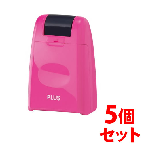 《セット販売》　プラス ローラーケシポン ピンク 本体 IS-500CM-B-PK (1個)×5個セット 個人情報保護スタンプ PLUS