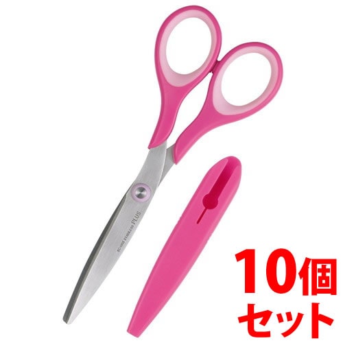 《セット販売》 プラス フィットカットスリム ポップピンク SC-160S (1個)×10個セット はさみ PLUS