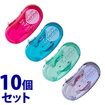 《セット販売》 プラス テープのり ノリノビーンズ ドット お得パック TG-0811-4 (3個+1個)×10個セット 幅6mm×長さ10m 糊 PLUS