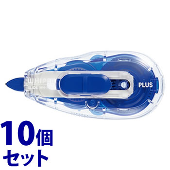 《セット販売》 プラス 修正テープ ホワイパースライド 本体 5mm ブルー WH-115 (1個)×10個セット 幅5mm×長さ12m テープ交換式 PLUS