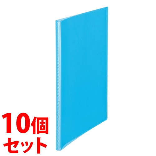 《セット販売》 プラス シンプルクリアーファイル A4 20ポケット FC-220SC ブルー (1冊)×10個セット ポケットファイル PLUS