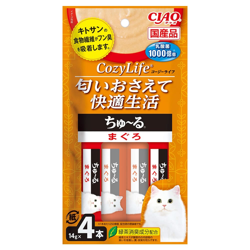 いなばペットフード CIAO チャオ コージーライフ ちゅ～る まぐろ (14g×4本) 猫用おやつ キャットフード Cozy Life