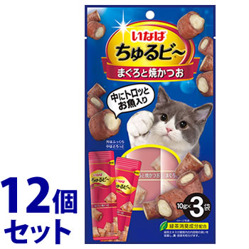 《セット販売》 いなばペットフード いなば ちゅるビー まぐろと焼かつお (10g×3袋)×12個セット 猫用おやつ キャットフード ドライ