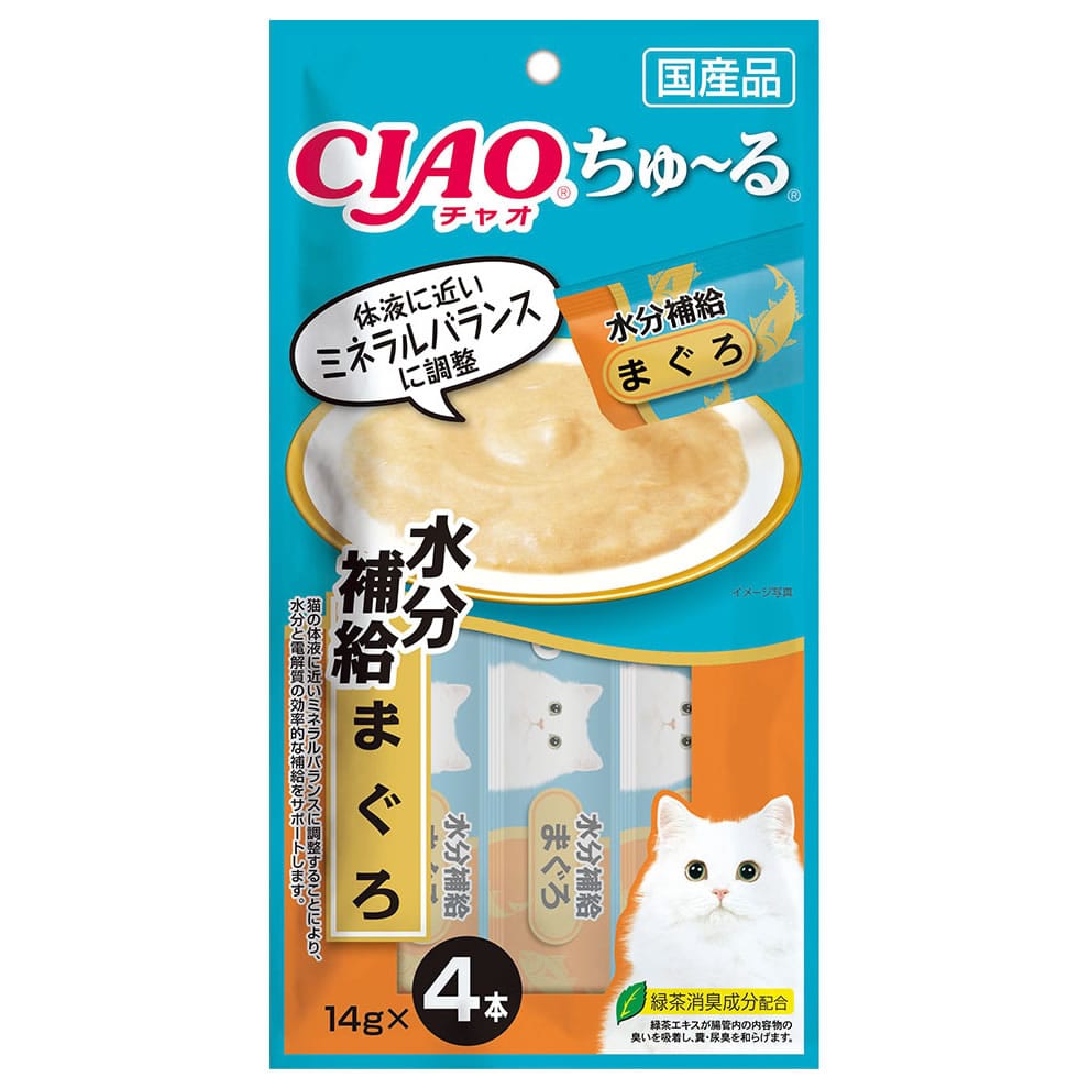いなばペットフード CIAO チャオ ちゅ～る 水分補給 まぐろ (14g×4本) 猫用おやつ キャットフード 国産