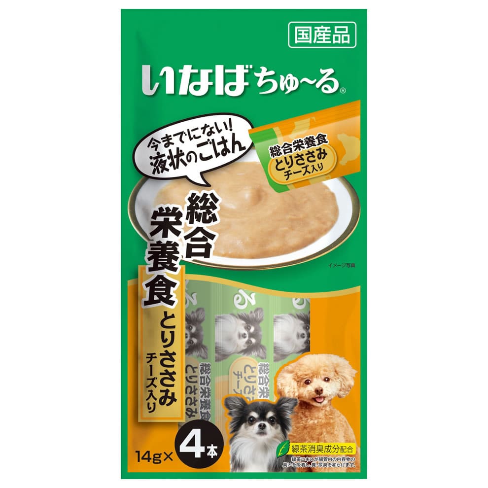 いなばペットフード ちゅ～る 総合栄養食 とりささみ チーズ入り (14g×4本) ドッグフード ウェット 国産