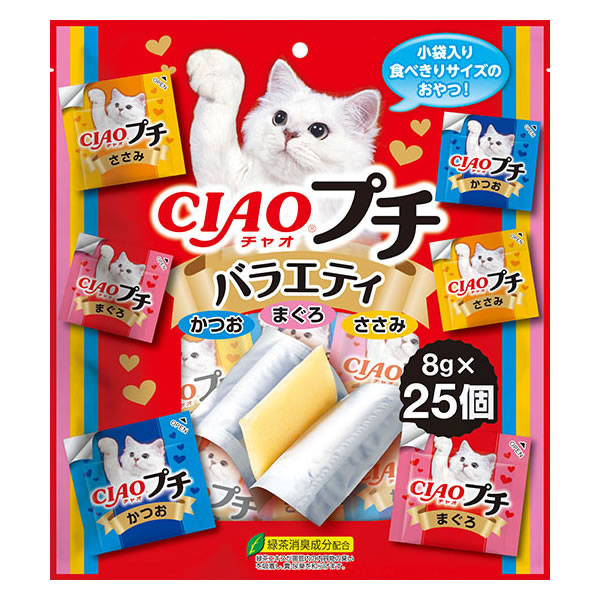 いなばペットフード CIAO チャオ プチ バラエティ (8g×25個) 猫用おやつ キャットフード まぐろ かつお ささみ