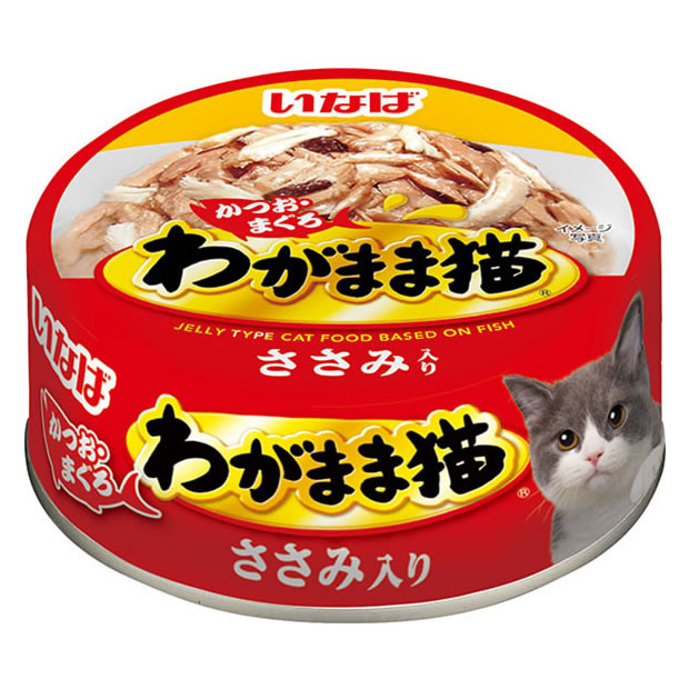 いなばペットフード わがまま猫 ささみ入り かつお・まぐろ (115g) キャットフード ウェット 缶詰