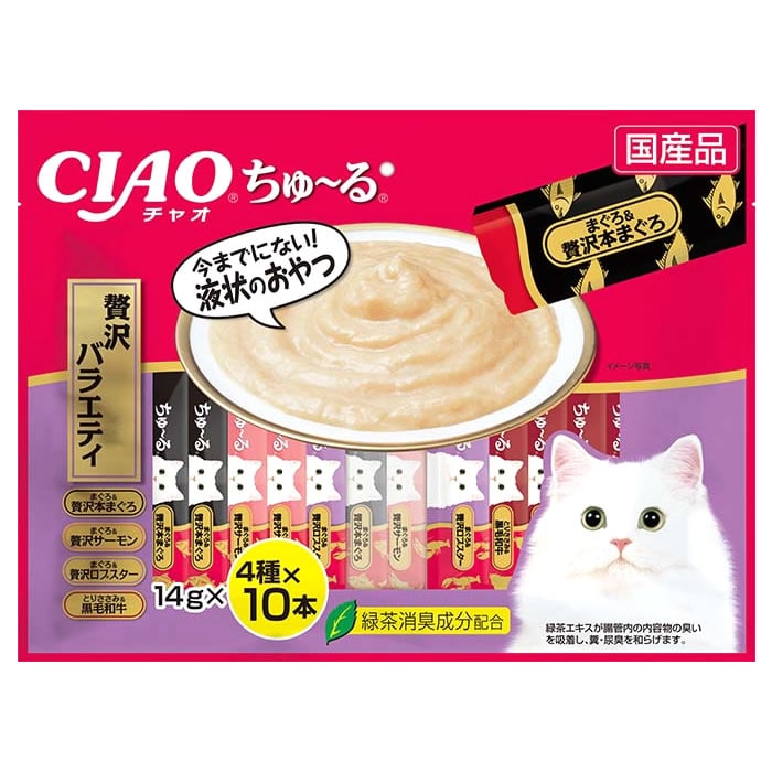 いなばペットフード CIAO チャオ ちゅ~る 贅沢バラエティ (14g×40本) 猫用おやつ キャットフード 国産品