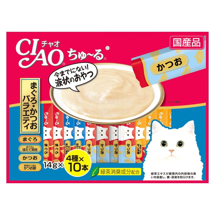 いなばペットフード CIAO チャオ ちゅ~る まぐろ・かつおバラエティ (14g×40本) 猫用おやつ キャットフード 国産品