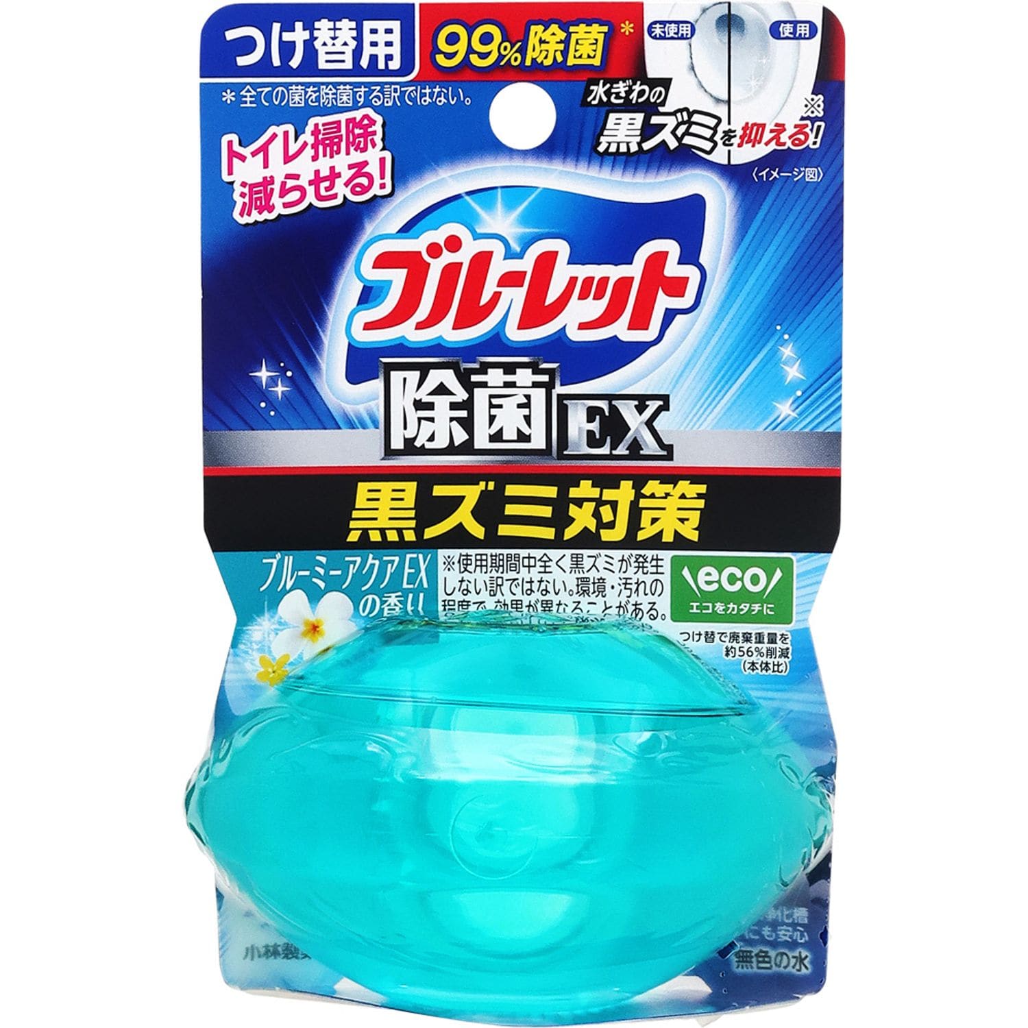 小林製薬 液体ブルーレットおくだけ 除菌EX ブルーミーアクアEXの香り つけかえ用 (67mL) 付け替え用 水洗トイレ用 芳香洗浄剤 トイレ用合成洗剤