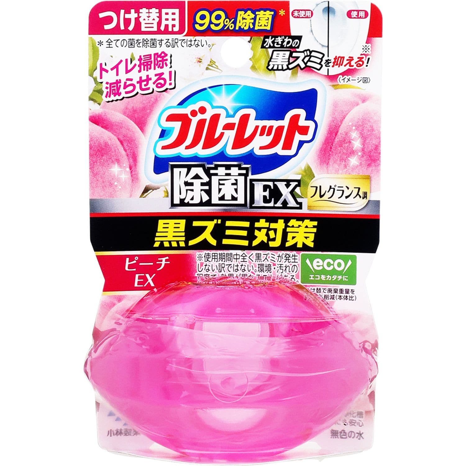 小林製薬 液体ブルーレットおくだけ 除菌EX フレグランス ピーチEX つけかえ用 (67mL) 付け替え用 水洗トイレ用 芳香洗浄剤 トイレ用合成洗剤