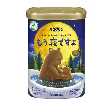 バスクリン もう夜ですよ おだやかオレンジミルクの香り 約20回分 (600g) 薬用入浴剤 にごりタイプ 乳青色系 【医薬部外品】