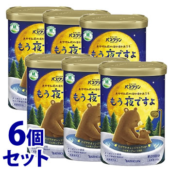 《セット販売》 バスクリン もう夜ですよ おだやかオレンジミルクの香り 約20回分 (600g)×6個セット 薬用入浴剤 にごりタイプ 乳青色系 【医薬部外品】