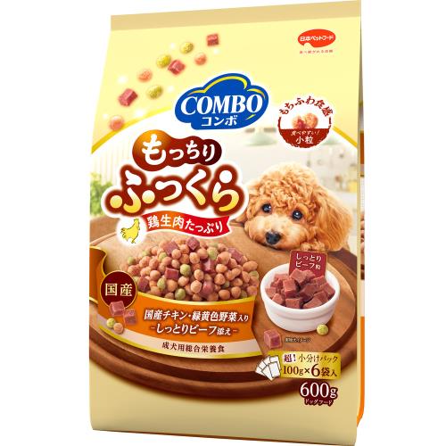 日本ペットフード コンボ ドッグ もっちりふっくら 国産チキン・しっとりビーフ添え (100g×6袋) ドッグフード COMBO