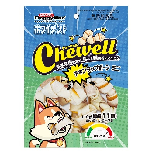 ドギーマン ホワイデント Chewell チキンラップボーンミニ (110g) チューウェル 犬用おやつ ドッグフード ガム
