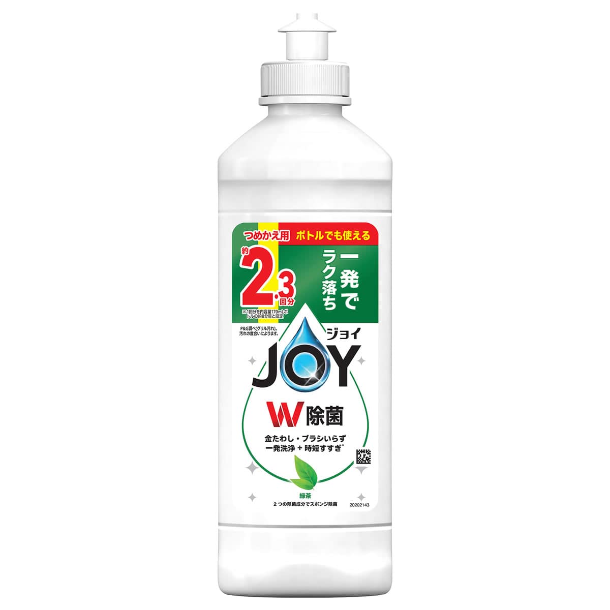 P&G 除菌ジョイ コンパクト 緑茶の香り キャップ付き つめかえ用 (300mL) 詰め替え用 食器用洗剤　【P＆G】
