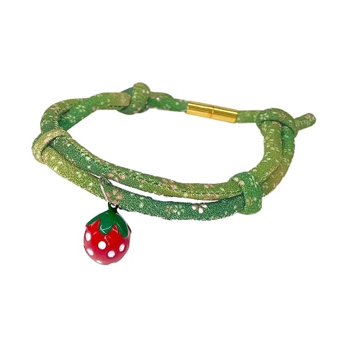 アースペット ねこモテ 抹茶みるくアクセカラー 緑 (1個) ソフト丸紐マグネットバックル付 アクセサリー首輪 猫用首輪