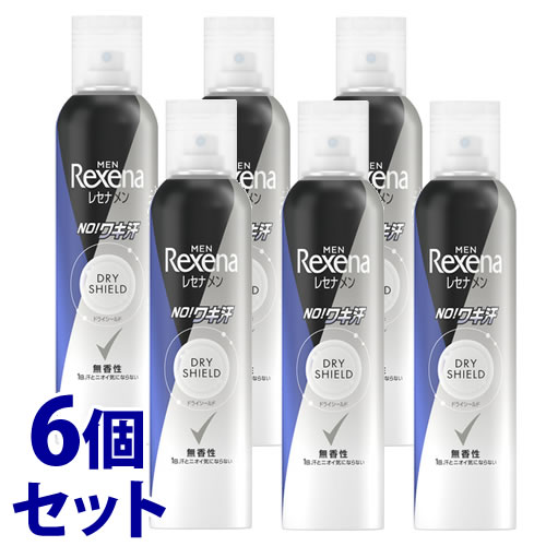 《セット販売》 ユニリーバ レセナ メン ドライシールド パウダースプレー 無香性 (135g)×6個セット 男性用 制汗剤 Rexena MEN