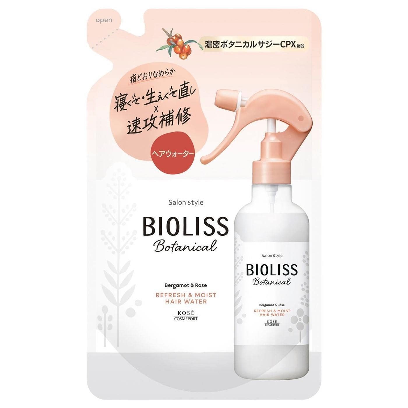 コーセーコスメポート サロンスタイル SS ビオリス ボタニカル リフレッシュ&モイスト ヘアウォーター つめかえ用 (230mL) 詰め替え用 アウトバストリートメント BIOLISS