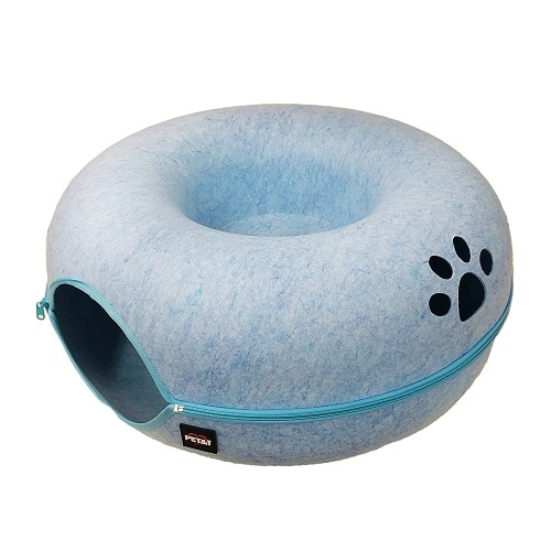 ペットアイ まるでマカロンぐるぐるベッド ブルー (1個) 犬猫用 寝具 ベッド ペット用品