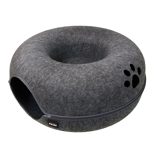 ペットアイ まるでマカロンぐるぐるベッド チャコール (1個) 犬猫用 寝具 ベッド ペット用品