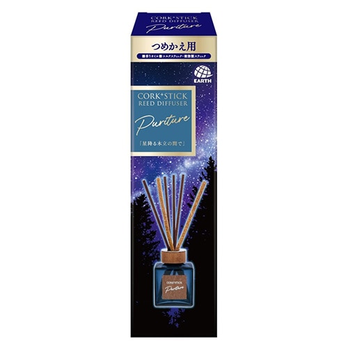 アース製薬 スッキーリ！ コルクスティック ピュリチャー 星降る木立の間で つめかえ用 (100mL) 詰め替え用 芳香剤 Sukki-ri! CORK+STICK Puriture