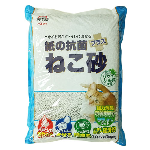 ペットアイ 紙の抗菌プラス猫砂 (10.5L) 猫用トイレ砂