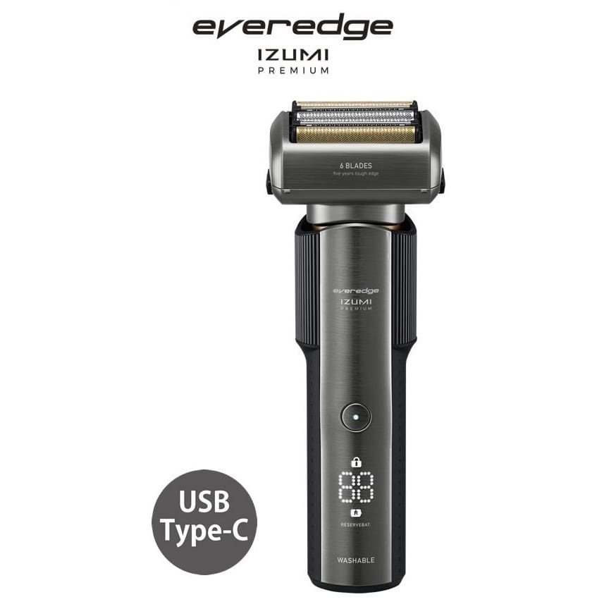 マクセルイズミ フラグシップ 往復式シェーバー IZF-E863W-K ブラックニッケル (1個) 電動 充電・交流式 6枚刃 IZUMI