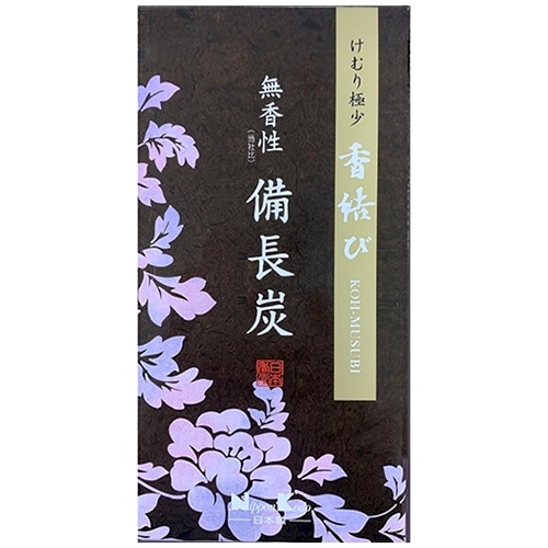 日本香堂 香結び 無香性 備長炭 バラ詰 (約110g) 線香