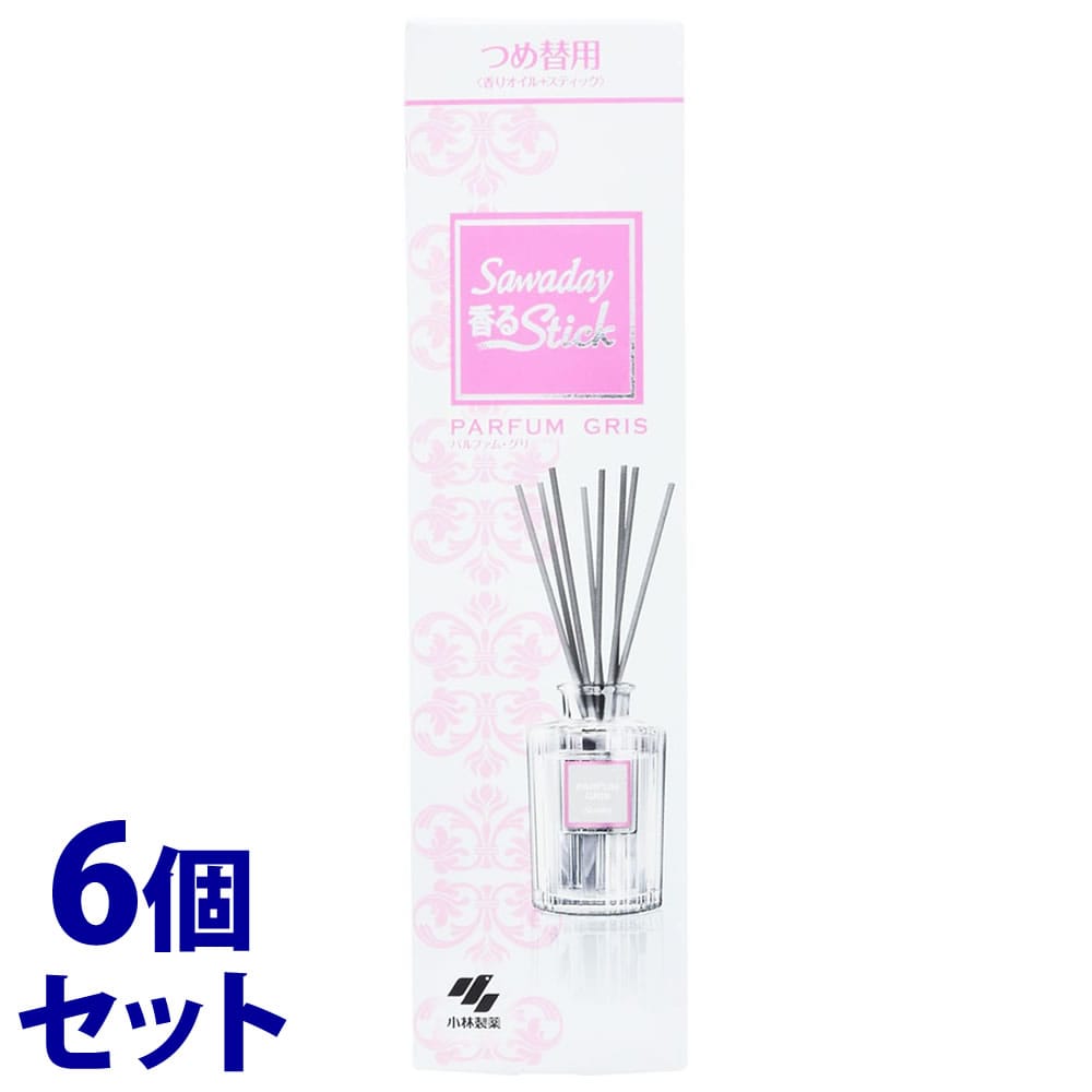 《セット販売》　小林製薬 サワデー 香るスティック パルファムグリ つめかえ用 (70mL)×6個セット 詰め替え用 室内用 芳香剤 香るStick Sawaday