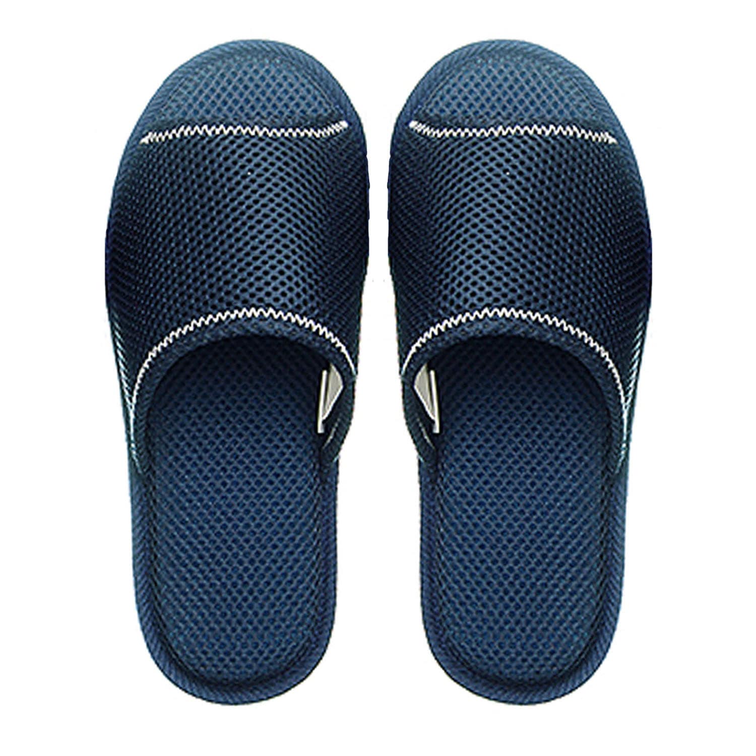 ニッポンスリッパ 洗える外縫いスリッパ メッシュスリッパ LL ネイビー (1足) ルームシューズ