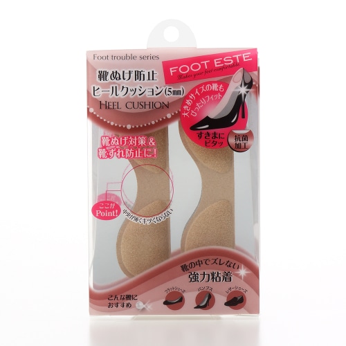 シャンティ フットエステ 靴ぬげ防止ヒールクッション 5mm ベージュ (1足分) インソール 靴ぬげ 靴ずれ防止