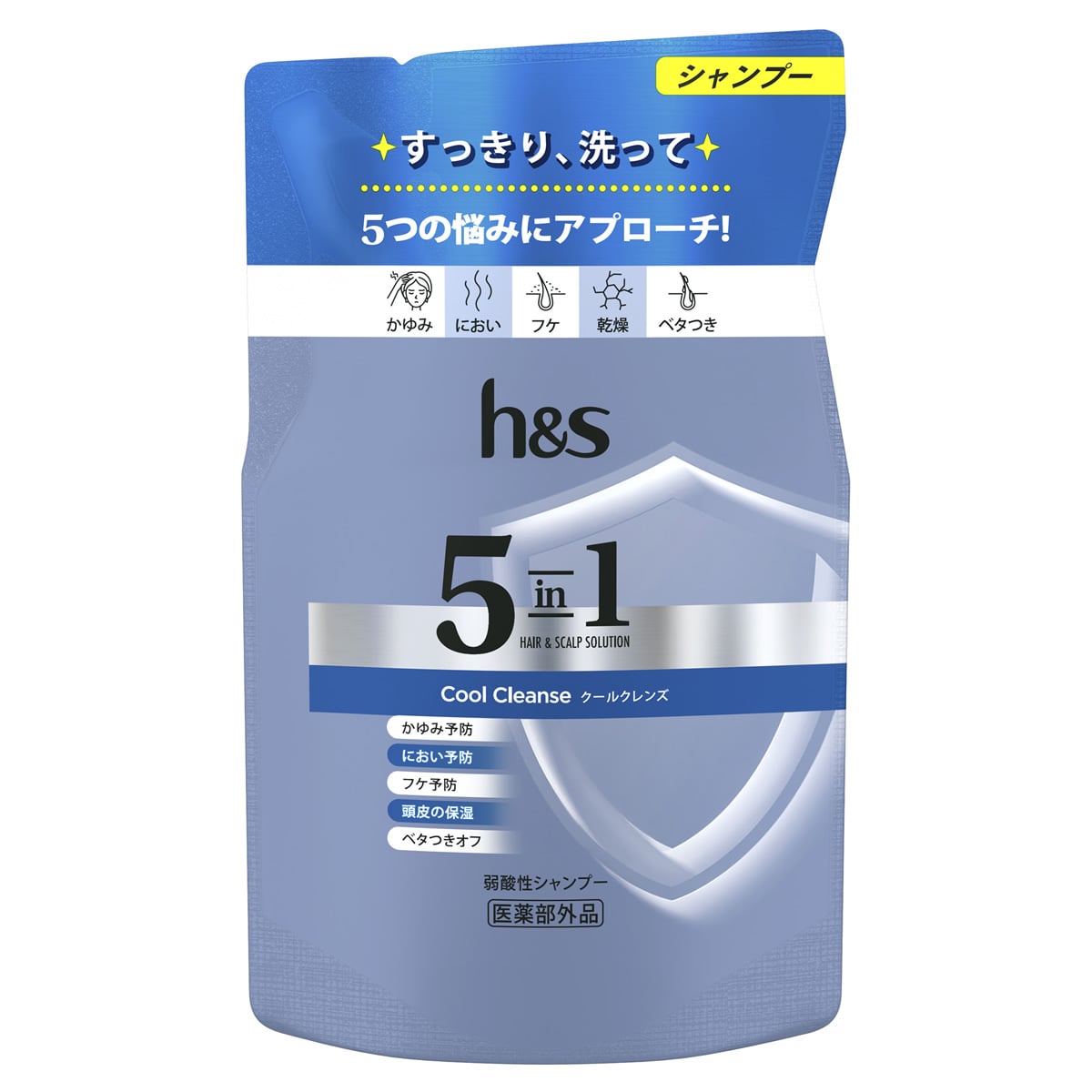 P&G エイチアンドエス 5in1 クールクレンズ シャンプー つめかえ用 (290g) 詰め替え用 h&s 【医薬部外品】 【P&G】