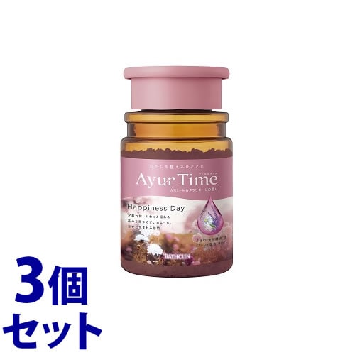 《セット販売》 バスクリン アーユルタイム ハピネスデイ ボトル (520g)×3個セット バスソルト 入浴剤