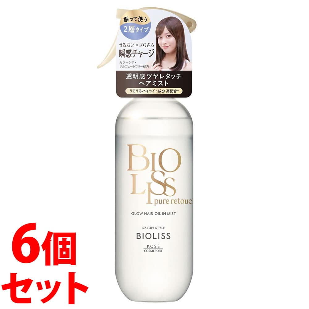 《セット販売》 コーセーコスメポート サロンスタイル ビオリス ピュアレタッチ グロウヘア オイルインミスト (250mL)×6個セット BIOLISS