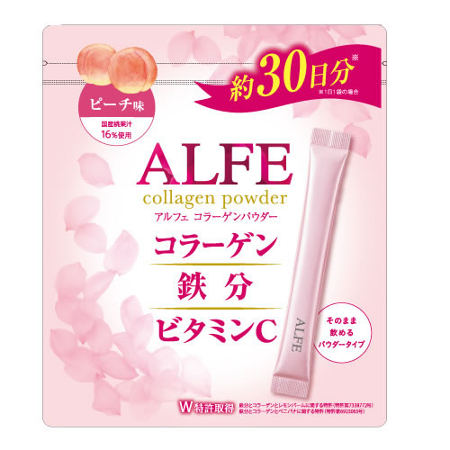 大正製薬 アルフェ コラーゲンパウダー ピーチ味 (30袋) 栄養機能食品 ビタミンB2 ビタミンB6 ビタミンC ALFE ※軽減税率対象商品
