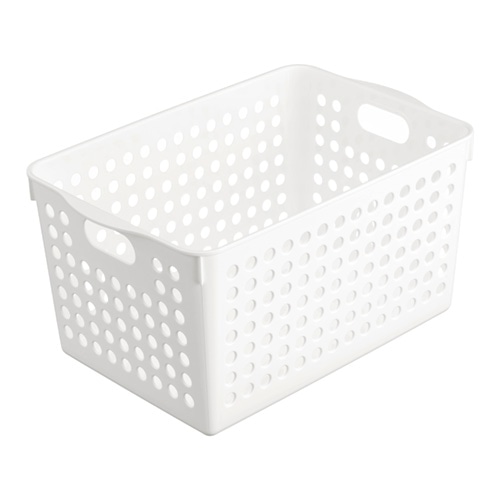 イノマタ化学 ストックバスケット ディープ ホワイト (1個) 小物収納バスケット