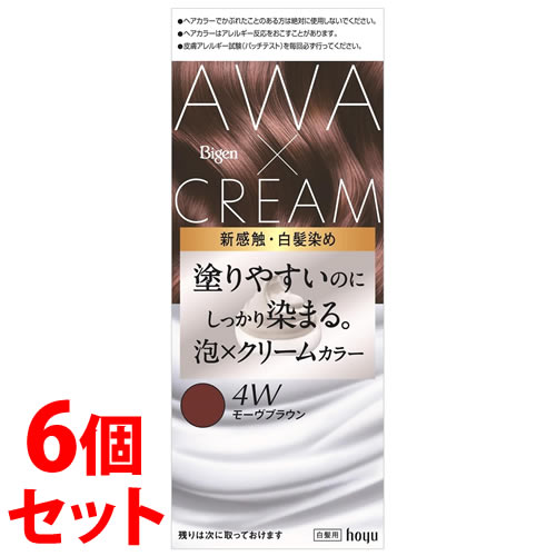 《セット販売》　ホーユー ビゲン 泡クリームカラー 4W モーヴブラウン (1個)×6個セット 白髪用 白髪染め　【医薬部外品】