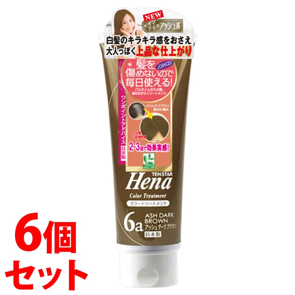 《セット販売》　三宝 テンスター ヘナ カラートリートメント 6a アッシュダークブラウン (250g)×6個セット ヘナトリートメント