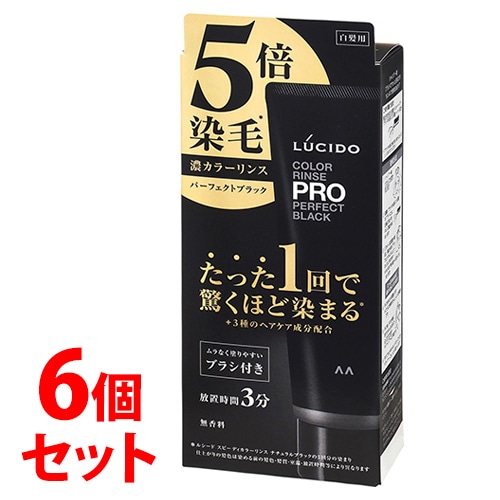 《セット販売》　マンダム ルシード カラーリンスPRO パーフェクトブラック (120g)×6個セット 染毛料