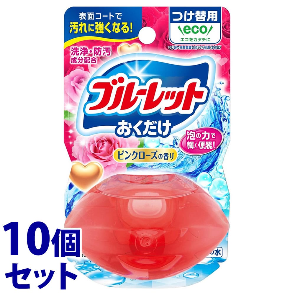 《セット販売》 小林製薬 液体ブルーレット おくだけ つけかえ用 ピンクローズの香り (70mL)×10個セット 付け替え用 トイレ用合成洗剤