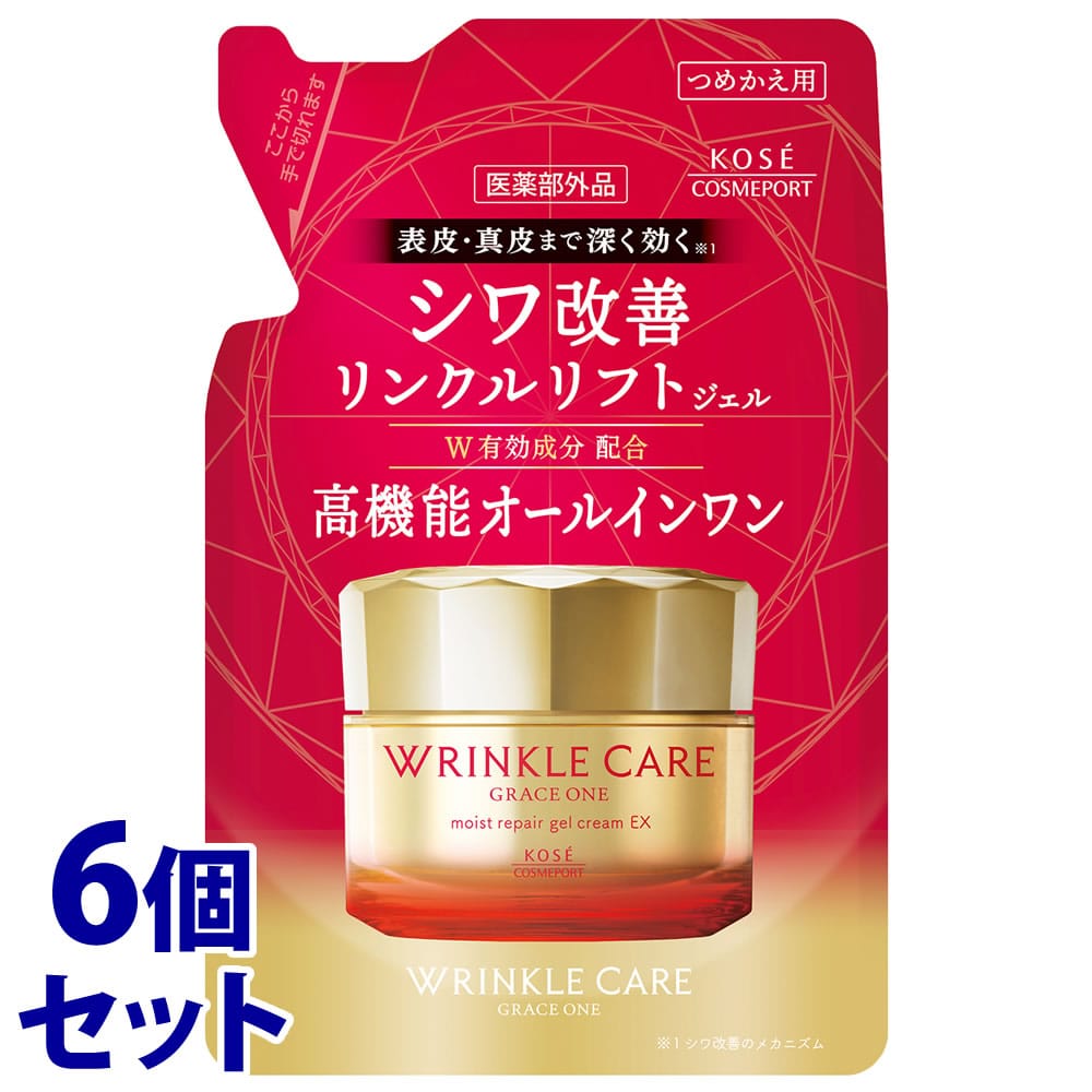 《セット販売》　コーセーコスメポート グレイスワン リンクルケア モイストリペア ジェルクリーム EX つめかえ用 (90g)×6個セット 詰め替え用 オールインワンジェルクリーム　【医薬部外品】