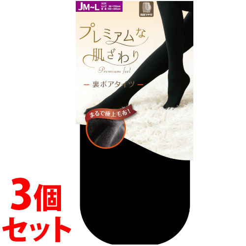 《セット販売》 関東ナイロン PTB100J 160デニール ボアタイツ JM-L ブラック (1足)×3個セット タイツ